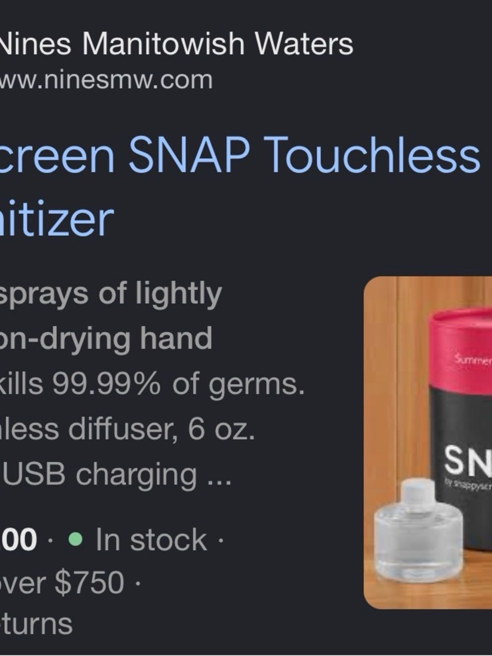 SNAP - Mist Touchless Hand Sanitizer - Picture 4 of 4